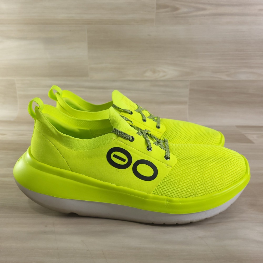 OOFOS OOmg Sport LS Recovery Shoes Mens 10 Neon Yellow Low Top Sneakers